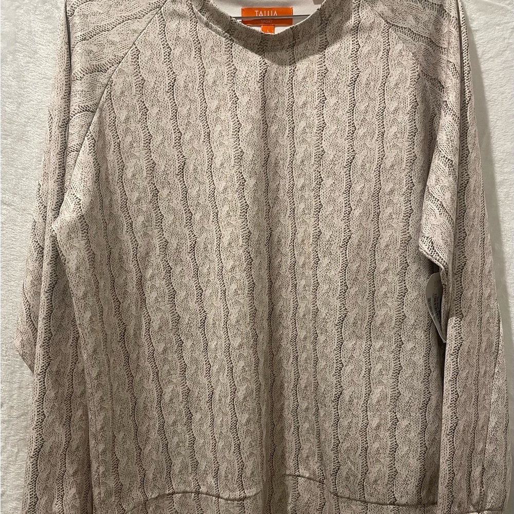 Beige Cable Knit Sweater (1)